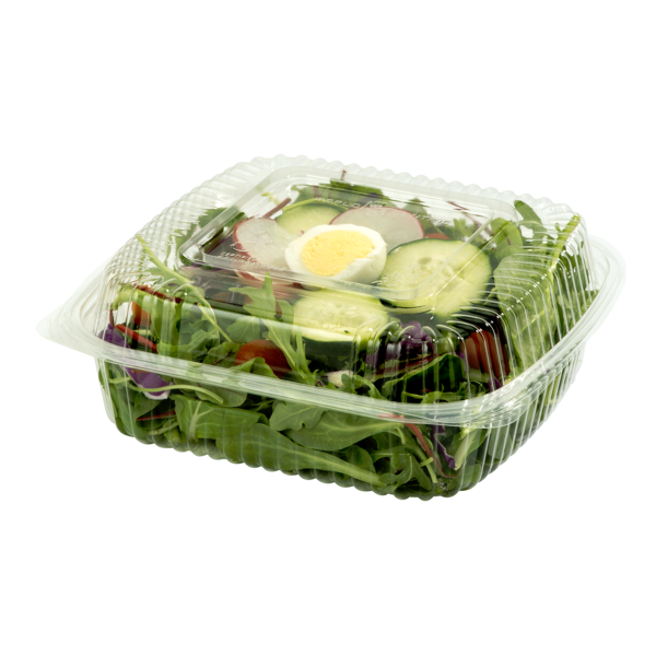 Large Hinged Clear Clamshell Filled with Salad