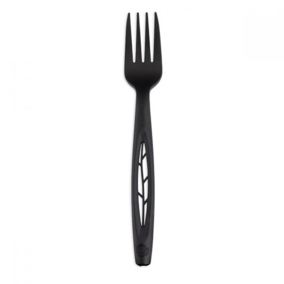 Compostable CPLA- Heavy Weight 6.5" Fork- Black