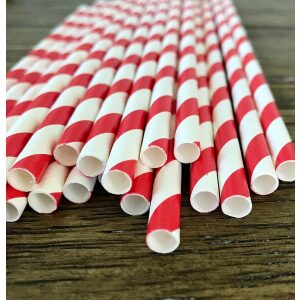 4-ply Giant jumbo paper red stripe Straws